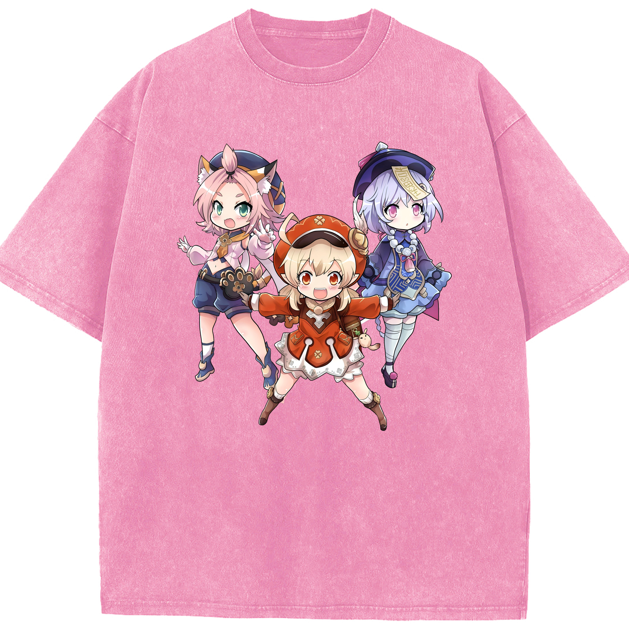 げんし神 七七 なな  genshin Nana 綿100% ヴィンテージ風 半袖Tシャツ（フロントプリント）